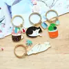 Llavero de anillo de cachorro lindo estilo coreano creativo planta suculenta llavero metal estudiante colgante de dibujos animados