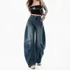 Jeans de Pierna Ancha Relajados Estilo Retro Naranja Infantil # Tencel para Mujer, Corte Holgado, Adelgazantes, Patchwork, Versátiles, Pantalones de Largo Completo.
