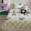Juego de tres piezas de colcha acolchada de algodón de doble cara con estampado estilo caricatura, sábana de algodón puro, funda para kang de tatami, adecuada para todas las estaciones