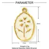 Colar com Pingente DIY Estrelas e Lua Europeias e Americanas com Gotejamento de Óleo para Mulheres Trevo de Quatro Folhas Flor Árvore Pequena Acessórios de Joias em Aço Inoxidável