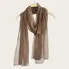 Chal de lino plisado texturizado de luna blanca para mujer, estilo relajado de otoño, bufanda protectora solar, bufanda fina para viajes y habitaciones con aire acondicionado