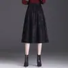 Saia Evasê Estampada com Cintura Elástica, Nova, Cintura Alta, para Mulheres, Moda Outono 2026, Elegante, Cobre o Quadril, Estilo Guarda-Chuva