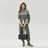 Cardigã de malha 100% cashmere Bai Cai Rong, suéter feminino de gola redonda e manga longa, nova coleção outono/inverno, design de trança, para uso diário