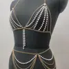 Skl000218 Roupas de Performance para Dança do Ventre Acessórios para Performance em Grupo Corrente de Peito e Cintura Conjunto de Duas Peças Correntes Corporais