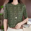 Dropshipping Transmisión en Vivo Más Vendido Verano 2025 Nueva Moda Versátil Cuello Redondo Juvenil Holgada Estampada Manga Corta Camiseta