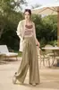 Pantalones Plisados Moda Casual Pantalones de Pierna Ancha Pantalones Largos Fluidos Artísticos Textura Plisada Pantalones Adelgazantes de Largo hasta el Suelo Pantalones Adelgazantes Personalizados para Mujer