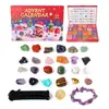 Calendario de Cuenta Regresiva de Navidad de 24 Días Caja Sorpresa Piedra Cruda de Cristal Natural Divertido de Romper Agujeros Regalo Navideño para Niños