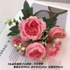 Mini 9 Austin Paquete Pequeño Flores de Simulación Flores de Comercio Exterior Transfronterizo Flores Rosa Sosteniendo Flores Decoración del Hogar Flores Artificiales