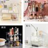 Prateleira Dobrável para Armazenamento de Cosméticos, Utensílios de Cozinha e Banheiro Transparente de Duas Camadas para Mesa Suporte de Copo Acrílico