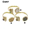 Mpb139 Colgante Exquisito y Único de Concha de Flor, Piedra Preciosa, Perla, Latón Chapado en Oro de 18K, Pulsera Abierta, Accesorios para Mujer