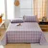 Uso Cuatro Estaciones, Dormitorio Estudiantil, Estilo Muji, Sencillo, Algodón Puro, Teñido en Hilo, Grado Materno e Infantil, Juego de Sábanas de Algodón Lavado de Tres Piezas