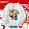 Nueva Sudadera Redonda Infantil de Zootopia Otoño e Invierno Forrada de Polar Versátil para Niños Mayores Sudadera de Navidad