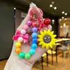 Chaveiro colorido de resina galvanizada pingente de laço pulseira de telefone com contas decoração de mochila presente atacado