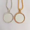 Especial Transfronteiriço para colar com pingente redondo liso fundo transferência térmica pingente DIY fundo diamante joias Amazon