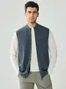 Nuevo chaleco cálido de moda simple con doble cremallera para hombre, de lana 100% pura, hilado fino de 16 cabos, hilo Yangzi, para otoño e invierno