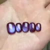 Luz morada armadura pura para llevar en la mano ojo de gato armadura de fototerapia temperamento blanco uñas postizas removibles diario al por mayor pegatinas para uñas
