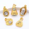Pulseira Antiga Dourada Bicolor Conserva-Cor Pingente Cabeça de Buda Acessórios Zaghiram Ganesha Pulseira Wenwan Pingente Contas Espaçadoras