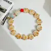 Pulsera Nueva Estilo Pata de Gato Caramelo Carbón, Linda y Dulce, Pulsera de Cuentas Versátil, Lujo Ligero, Joyería Retro de Alta Gama para Mujeres