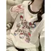 Pijama Feminino Primavera e Outono Algodão Imitado 2026 Outono Solto Manga Longa Gato Desenho Animado Roupa de Casa Conjunto de Pijama