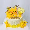 Decoración de pastel amarillo de cumpleaños de Pikachu bikachu elfo de dibujos animados bola juguete para niños enchufe para hornear