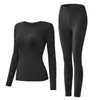 Conjunto de Roupa Íntima Térmica Ultra-Fina com Ácido Hialurônico para Beleza da Pele para Mulheres com Mangas Longas e Calças Longas