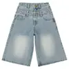 Jeans Naranja Infantil de Doble Cintura de Alta Gama de Pierna Ancha para Mujer, Corte Holgado, Adelgazantes, Lavados, Modernos, Versátiles, de Pierna Recta, Pantalones Cortos.