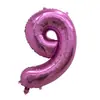 Versión americana Blanco digital flotante vacío globo de película de aluminio 32 pulgadas Rojo Rosa digital globo 0-9 cuerpo delgado decoración de globos al por mayor