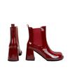 Botines Gruesos de Punta Redonda para Mujer, Nuevo Estilo Otoño/Invierno 2026, Botines de Charol de Tacón Alto, Súper Elegantes, Disponibles en Varias Tallas, Botas Chelsea, Rojo