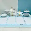Arranjo de Aniversário Decorações de Mesa de Sobremesas Prateleira de Exibição de Casamento Europeu Mesa de Frutas Bandeja de Plástico para Bolo Suporte para Lanches