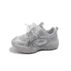 Zapatillas para Niñas 2026 Primavera Nuevos Zapatos de Princesa de Dibujos Animados para Niños Suela Suave Antideslizantes Casuales Malla Blancos