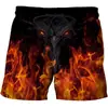 Pantalones de Playa con Llama de Venta Caliente Verano para Hombres y Mujeres Shorts 3D Estampado Interesante Transpirables Deportivos Bañadores para Hombre Suministro del Fabricante