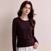 Lan Jing Tencel Modal Cuello redondo pequeño Nuevo top de otoño 2026 para mujer, camiseta interior
