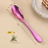 Juego de Cubiertos de Titanio Puro, Tenedor y Cuchara, Juego de Dos Piezas, Cuchara Creativa de Cola Redonda y Tenedor, Cuchara para Comer en Casa, Cuchara para Postre, Tenedor para Fruta