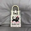 Bolso de Teléfono Móvil a Cuadros para Mujer Bolso Cruzado de Hombro Pequeño Lindo Ligero Bolso Tejido Bolso de Punto