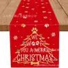 Caminho de Mesa de Natal Novo Transfronteiriço da Amazon, Venda Direta da Fábrica Jogo Americano Estampado com Árvore de Natal e Papai Noel