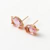 Aretes de botón de circón con colgante color oro de 14K con recubrimiento de cobre que conserva el color aretes DIY de oro accesorios aretes de strass color topacio