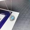 925 prata incrustada natural topázio azul clavícula corrente temperamento aniversário casamento noivado presente gema pingente atacado