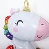 Nuevo Dibujo Animado Postura Sentada Forma de Unicornio Cuerno Dorado Globo de Película de Aluminio de Unicornio Decoración para Fiesta de Cumpleaños Accesorios para Fotos