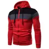 Jaqueta de zíper outonal mais vendida internacionalmente para homens, novo moletom com blocos de cor, moletom esportivo casual da moda para homens