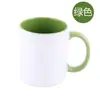 Taza recubierta de doble color boca de color asa de color Taza de sublimación Taza de transferencia térmica recubrimiento en blanco asa de color interior Taza