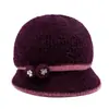 Chapéu de Lã Tricotado de Inverno para Mulheres de Meia-Idade e Idosas, Chapéu de Lã Quente com Forro de Fleece, Chapéu Espesso com Proteção para as Orelhas para Senhoras, Transfronteiriço