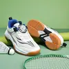 Zapatos Profesionales de Bádminton para Niños Hebilla Giratoria Niños y Niñas 7-12 Años Ligeros Transpirables Antideslizantes Resistentes al Desgaste Zapatos Deportivos No