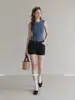 Top de tirantes Racerback LiLvi Blue con cuello Henley de varios botones, sin mangas, para el verano, Camisola de cuello redondo para mujer