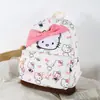 Mochila 2D estampada estilo japonés con lindo diseño de gato para niñas de primaria, secundaria y preparatoria, bolsa escolar de gran capacidad