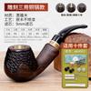 Pipa de ébano hecha a mano Muxiang, juego de madera para fumar, bolsa para cigarrillos, olla de cobre de doble uso, pipa seca, pipa de madera maciza, venta al por mayor