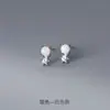 Pendientes de Plata S925 Nalan con Diamante Ópalo Sintético Estilo Ins Lujo Accesible Diseño Geométrico Joyería para Orejas M03734
