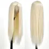 Amazon Nova Peruca Europeia e Americana Feminina Dourado Claro Seda de Alta Temperatura Fibra Química Cabelo Longo Liso Conjunto de Perucas Fábrica em estoque Marketing Direto