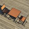 Mesa y Silla Plegable de Plástico-madera para Exterior Combinación Patio Mesa y Silla de Ocio Juego de Tres Piezas Camping Casual Mesa y Silla de Hierro