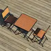 Juego de Mesa y Sillas de Madera para Cafetería, Mesa Plegable de Plástico y Madera para Café, Té de Leche y Cafetería, Silla Plegable de Camping Estilo Americano para Exteriores