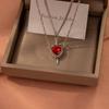 Novo Conjunto de Pingentes de Casal Criativo Uma Flecha Através do Coração Adaga do Amor Diamante Corrente para Clavícula Presente de Dia dos Namorados Colar
